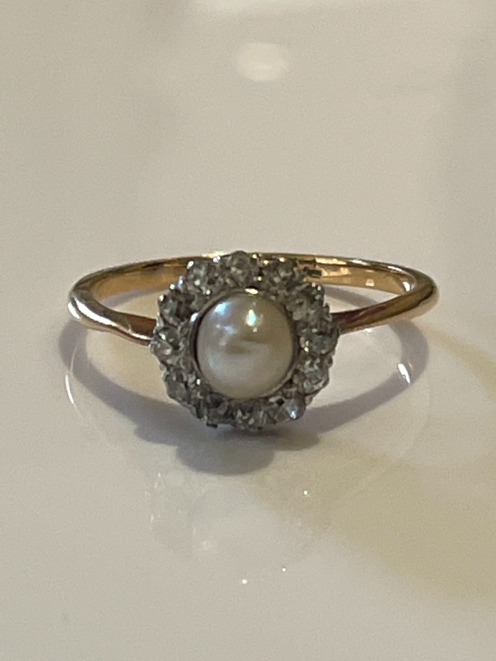 Pearl and Diamond 18ct Gold Ring View III