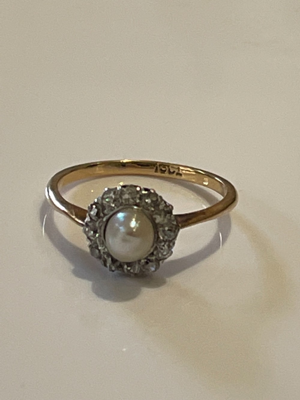 Pearl and Diamond 18ct Gold Ring View IV