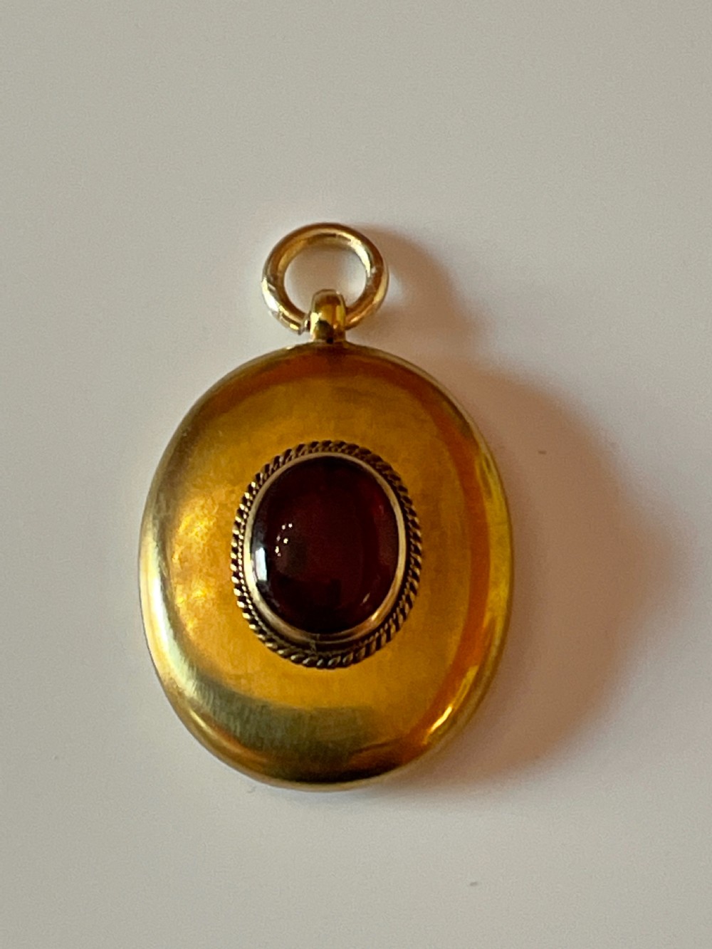 Victorian Garnet Set Gold Secret Locket  View II