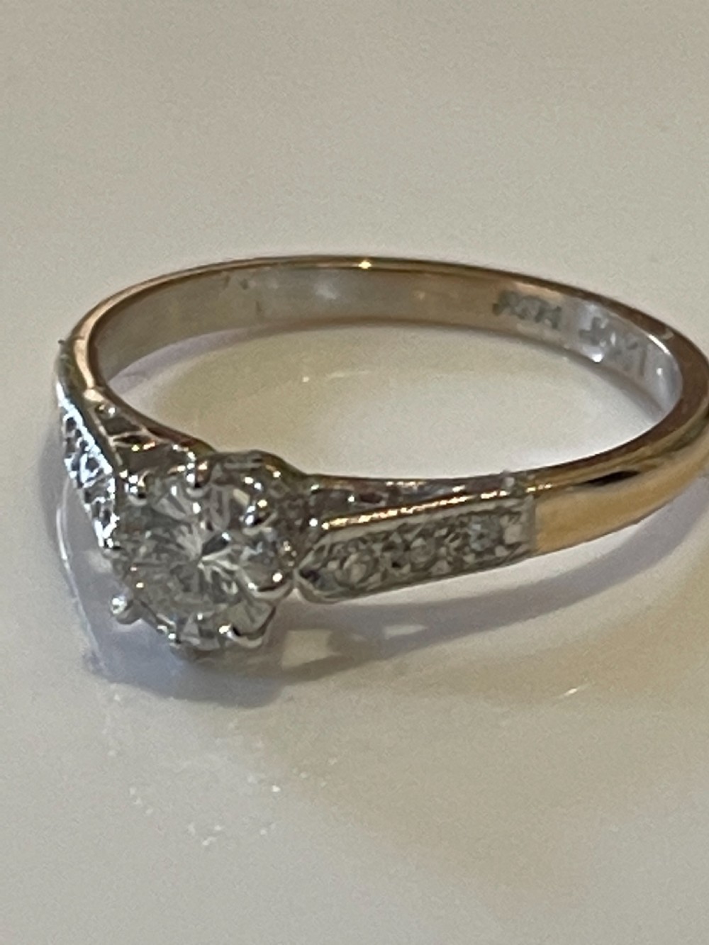 Art Deco Diamond 0.5ct Diamond Solitaire Ring View V