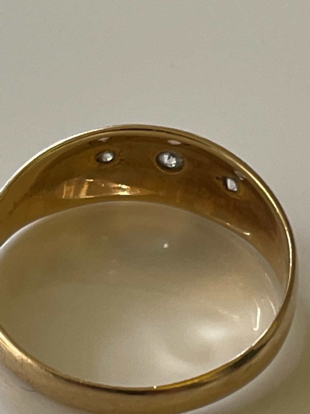 Antique 18ct Gold Diamond Set Gypsy Style Ring View II