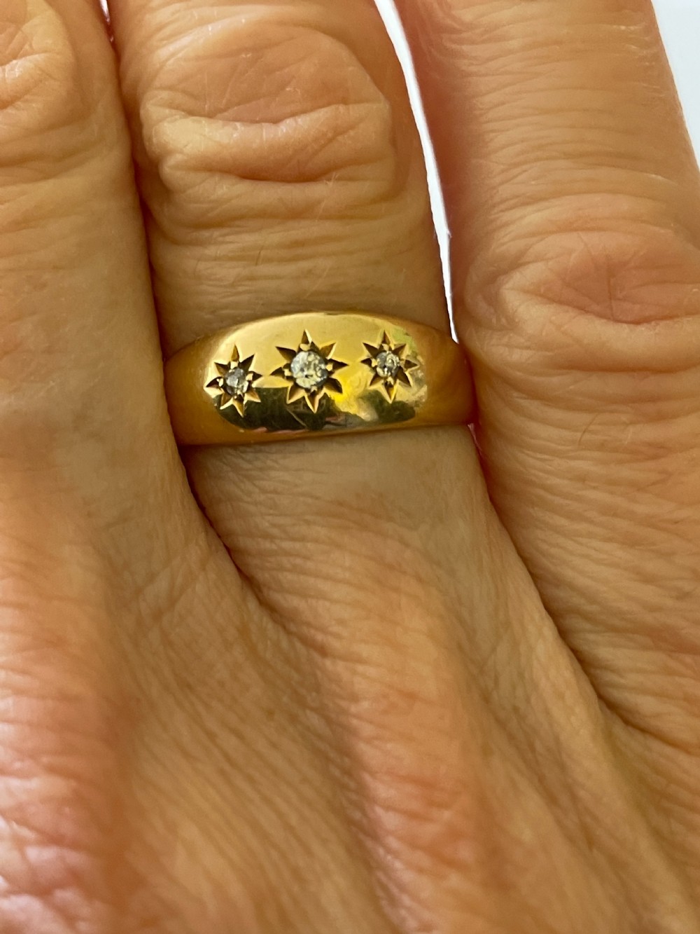 Antique 18ct Gold Diamond Set Gypsy Style Ring View IV