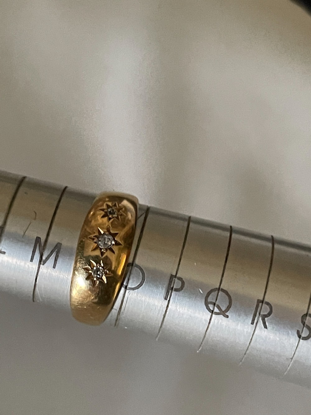 Antique 18ct Gold Diamond Set Gypsy Style Ring View V