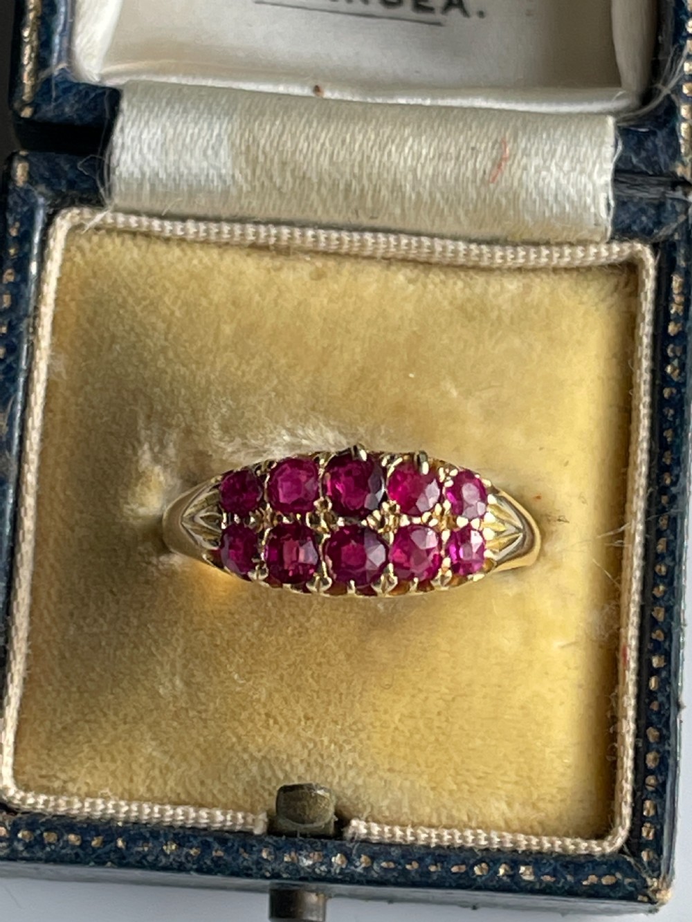 Victorian Natural Ruby 18ct Gold Boat Ring View II