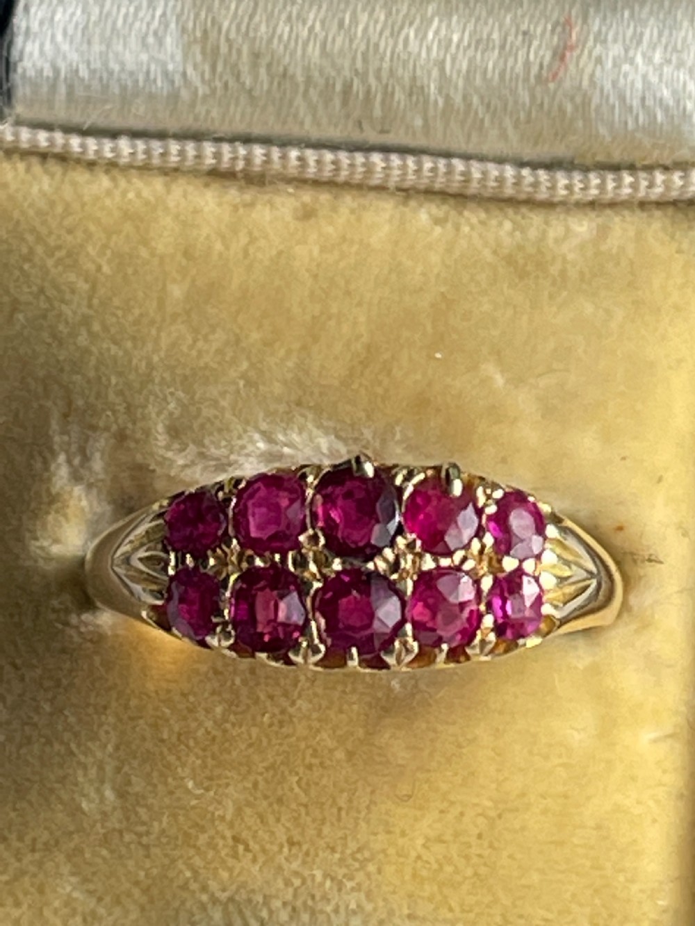 Victorian Natural Ruby 18ct Gold Boat Ring View IV