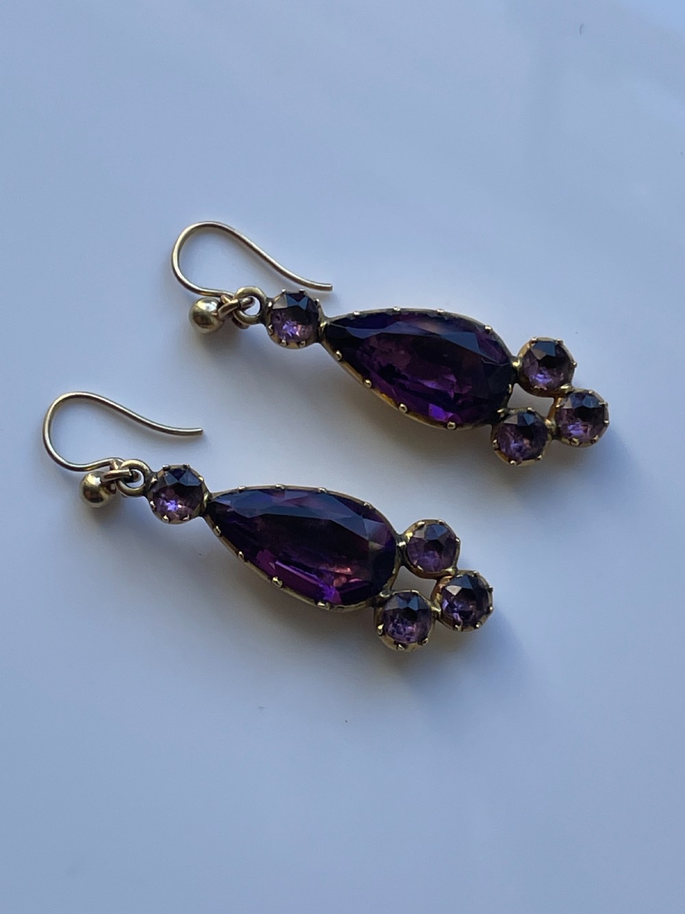 Georgian Foil Back Amethyst Earrings