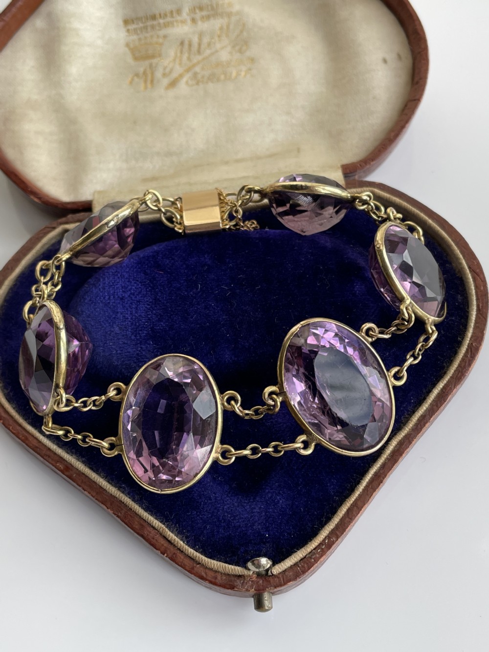 Antique Victorian Amethyst 15ct Gold Bracelet View V