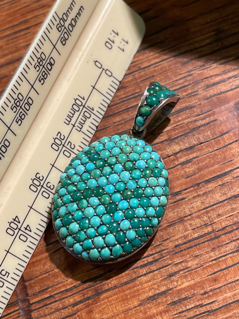 Antique Turquoise Victorian Locket View III