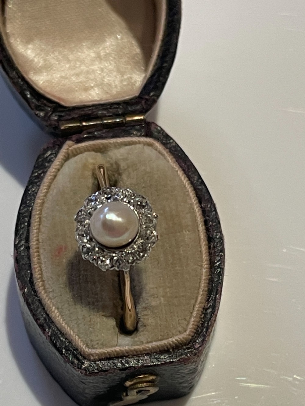 Antique Victorian Pearl and Diamond  Cluster 18ct Ring View II