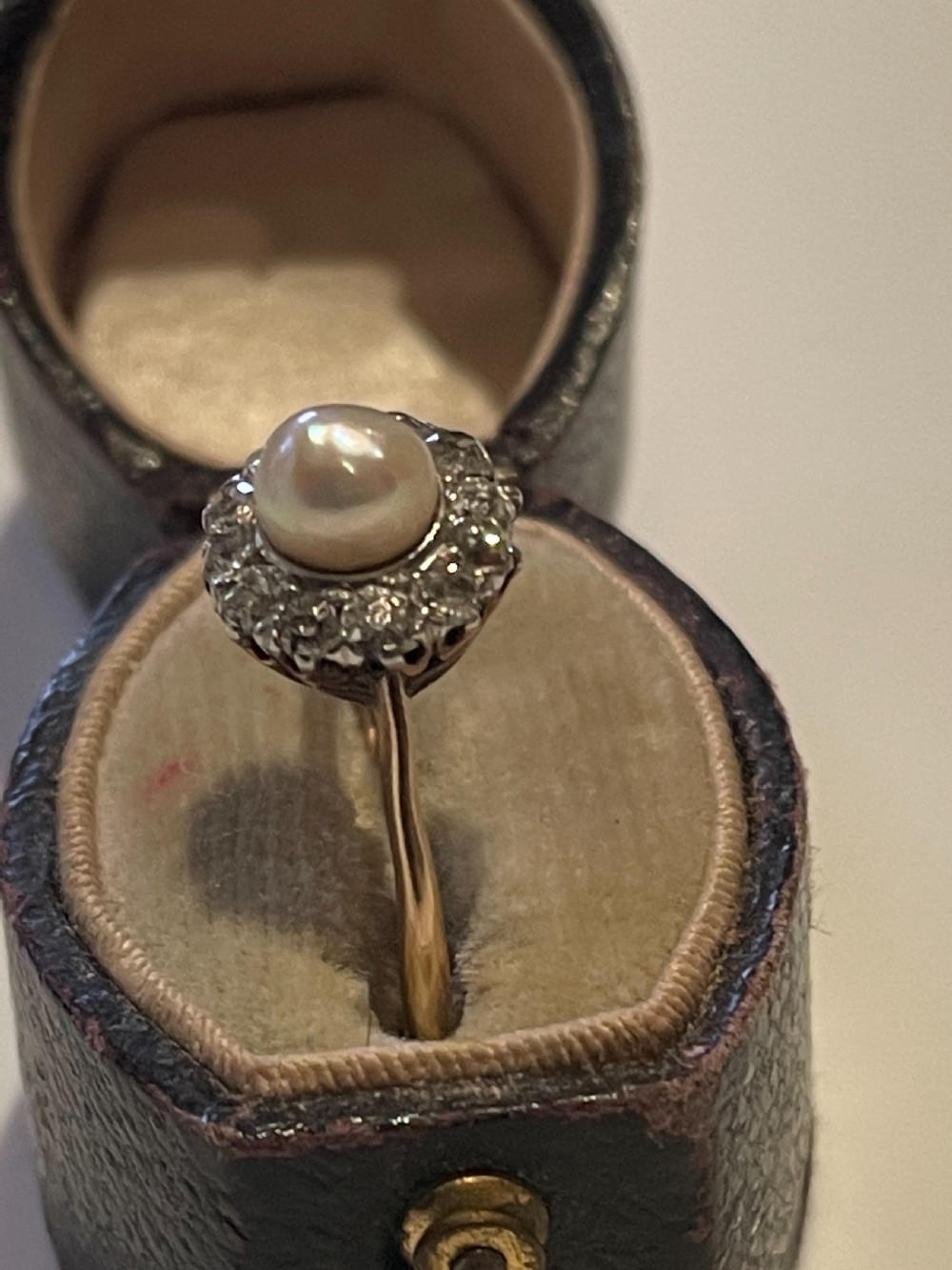 Antique Victorian Pearl and Diamond  Cluster 18ct Ring View V
