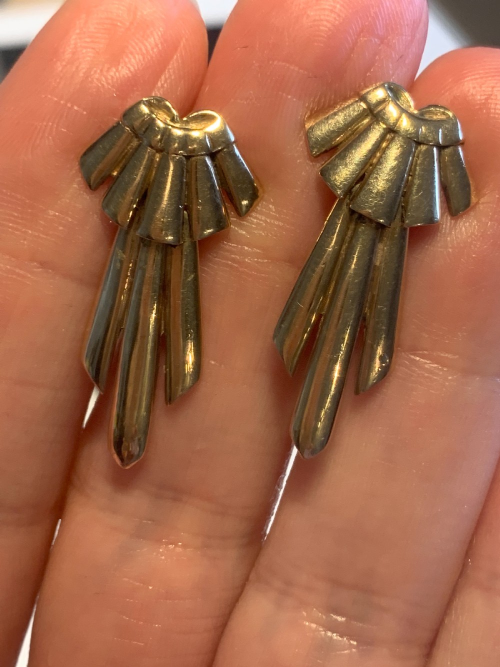 Art Deco Gold Earrings View III