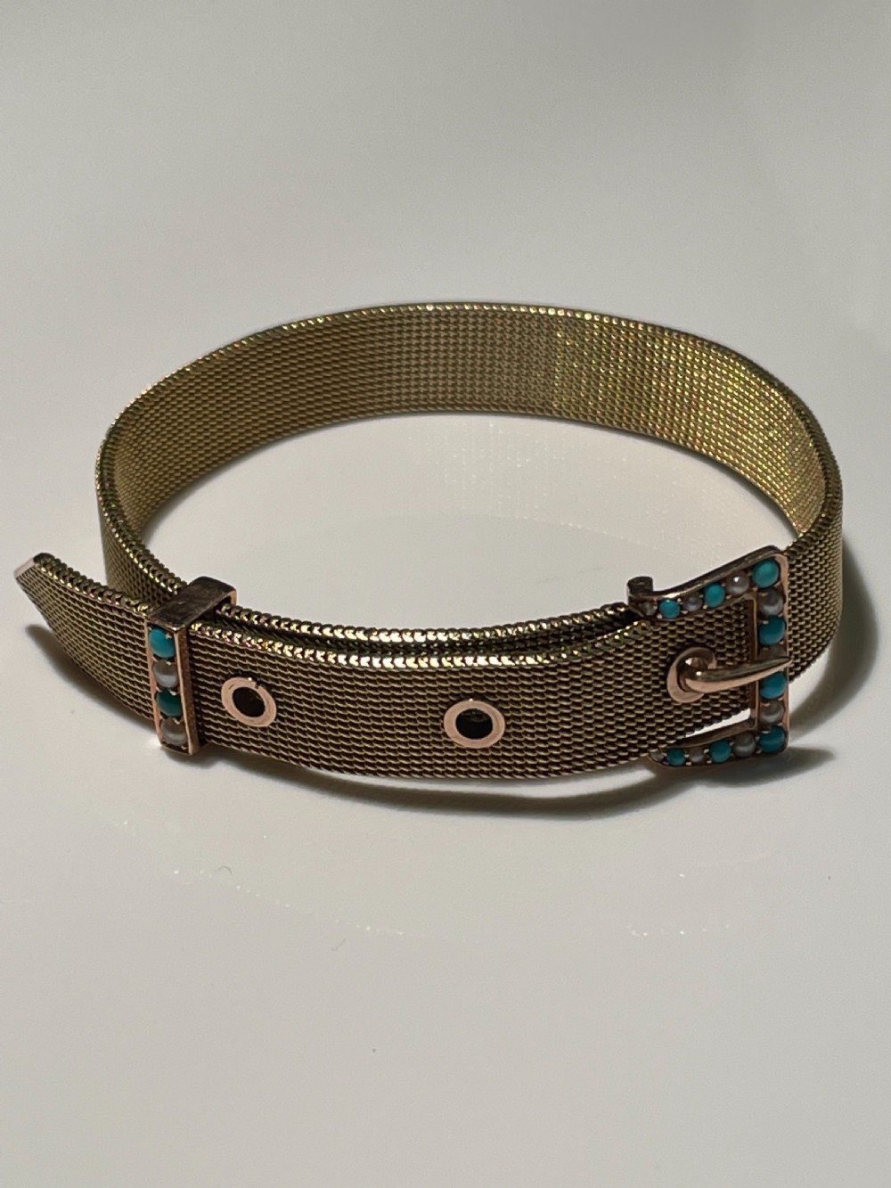 Early 20th Century Turquoise and Pearl Bracelet View III