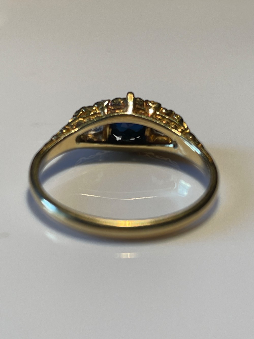 Sapphire and Diamond Victorian Ring View III