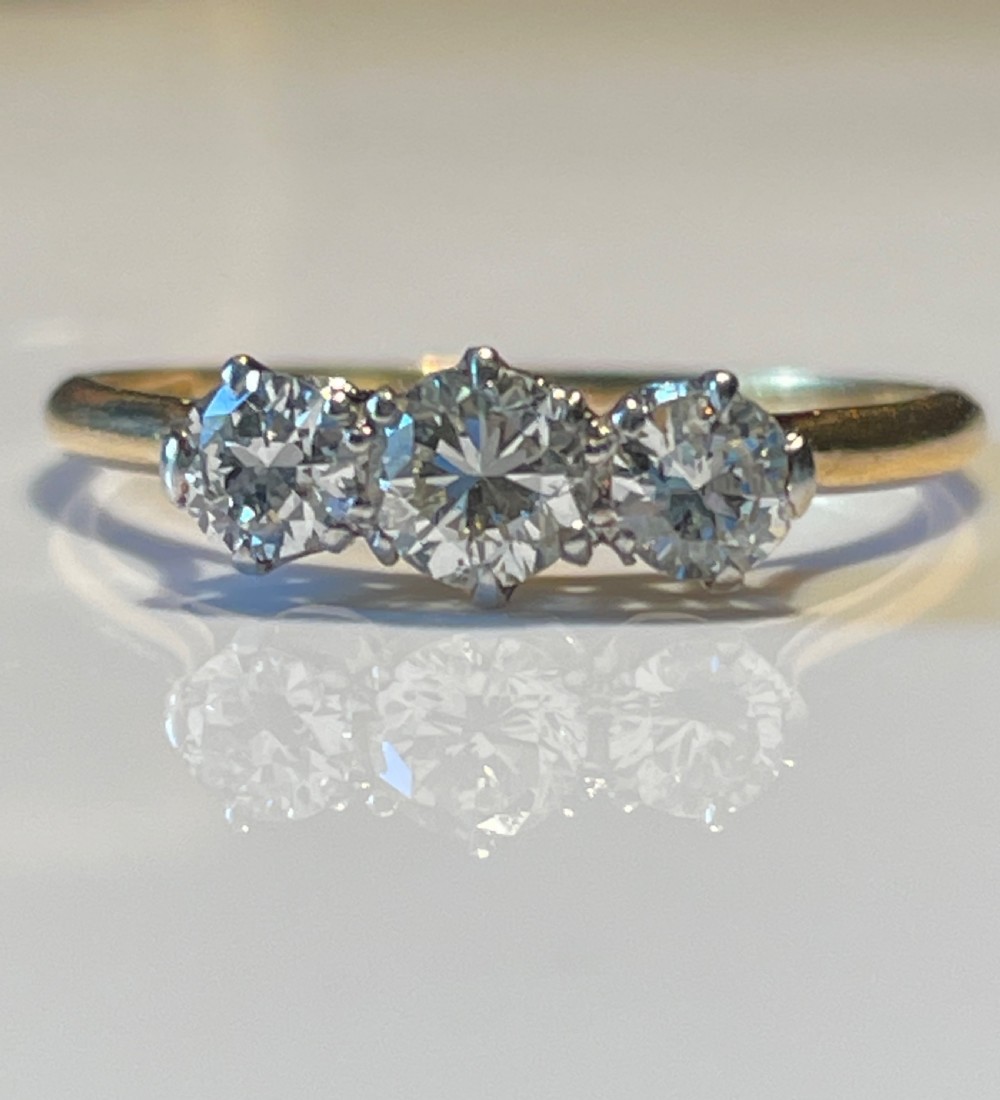 A Mid Century Diamond Trilogy Ring