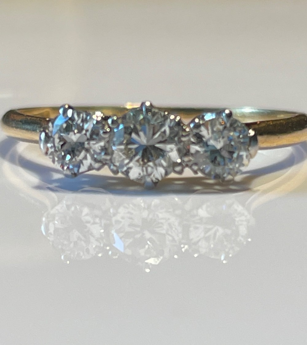 A Mid Century Diamond Trilogy Ring View II