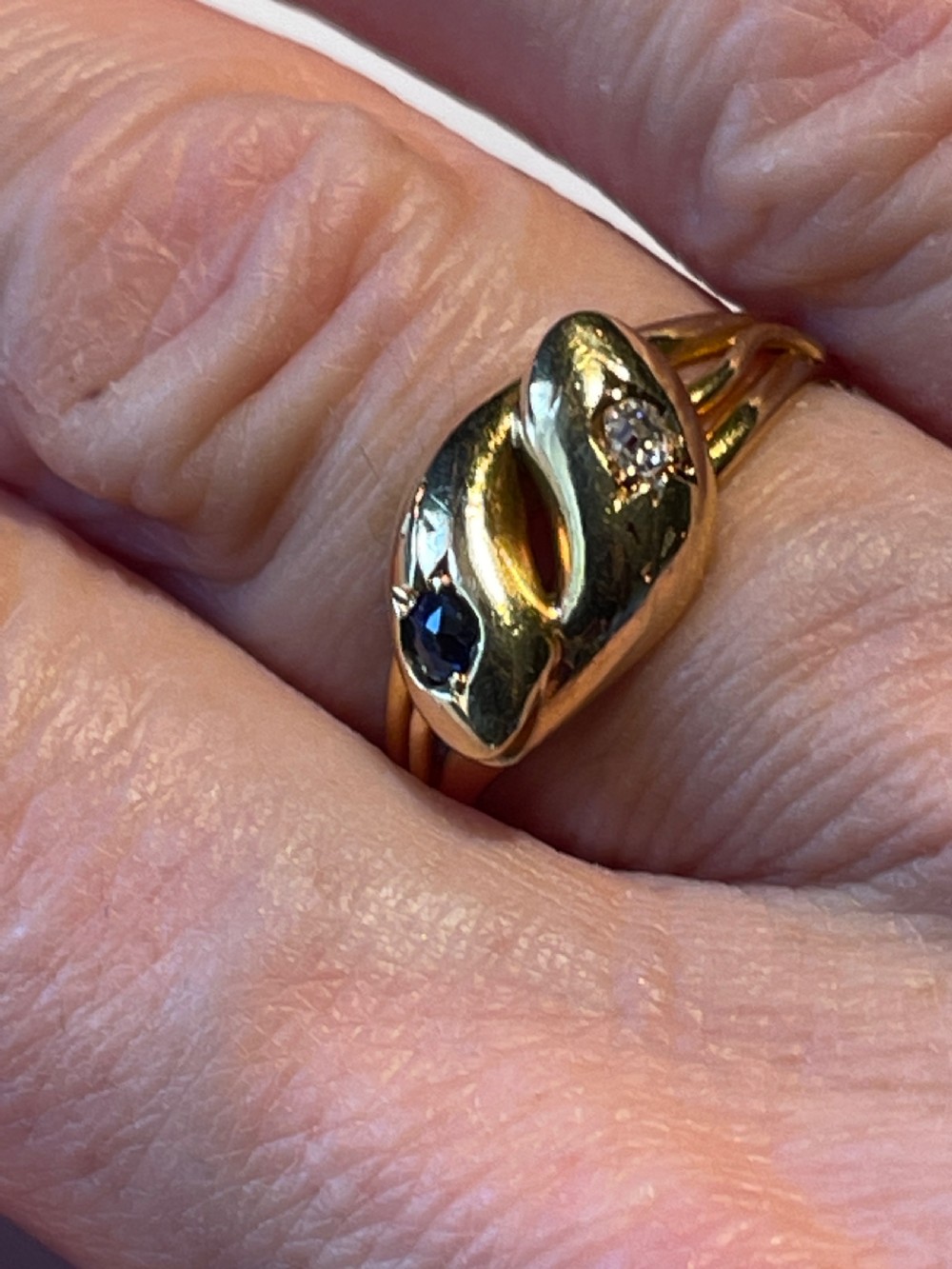 Sapphire and Diamond 18ct Snake Ring View II