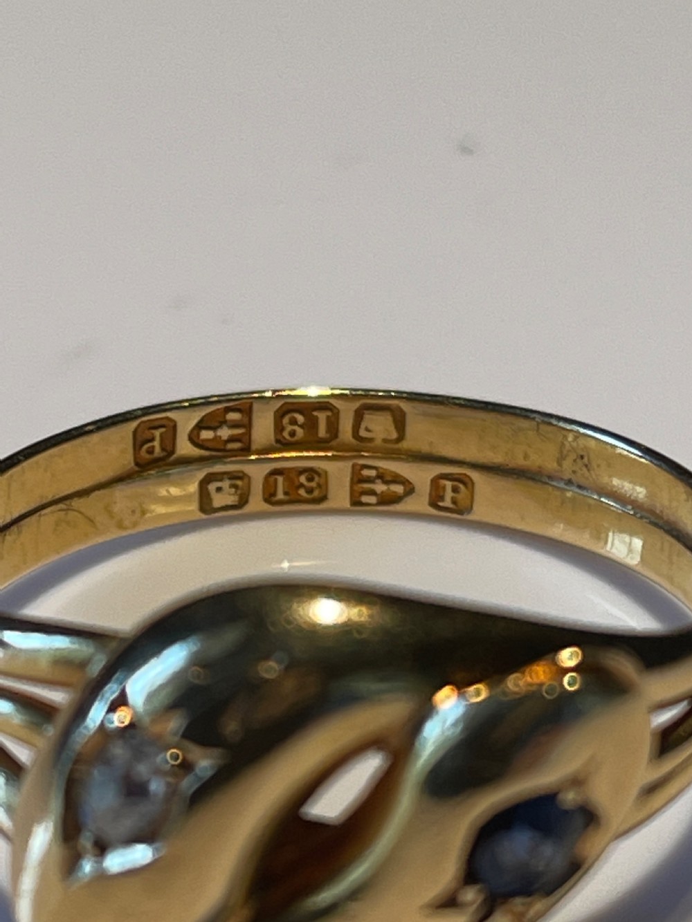 Sapphire and Diamond 18ct Snake Ring View IV