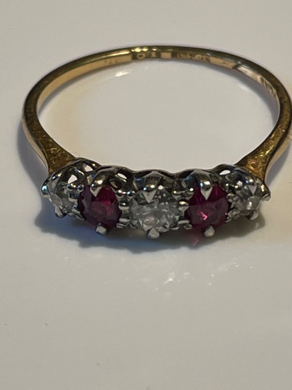 1940s Ruby and Diamond Ring View II
