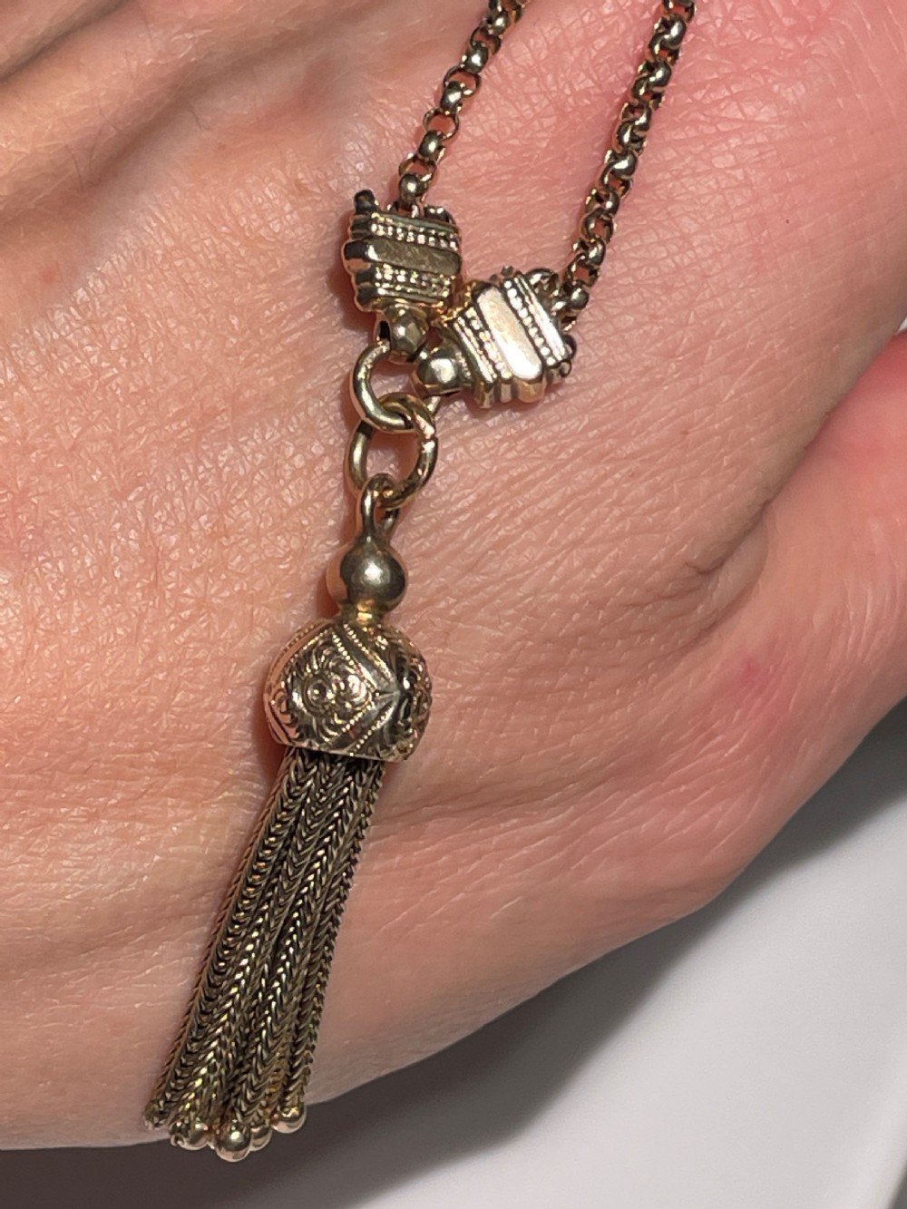 Victorian Gold Albert Chain Necklace  View III