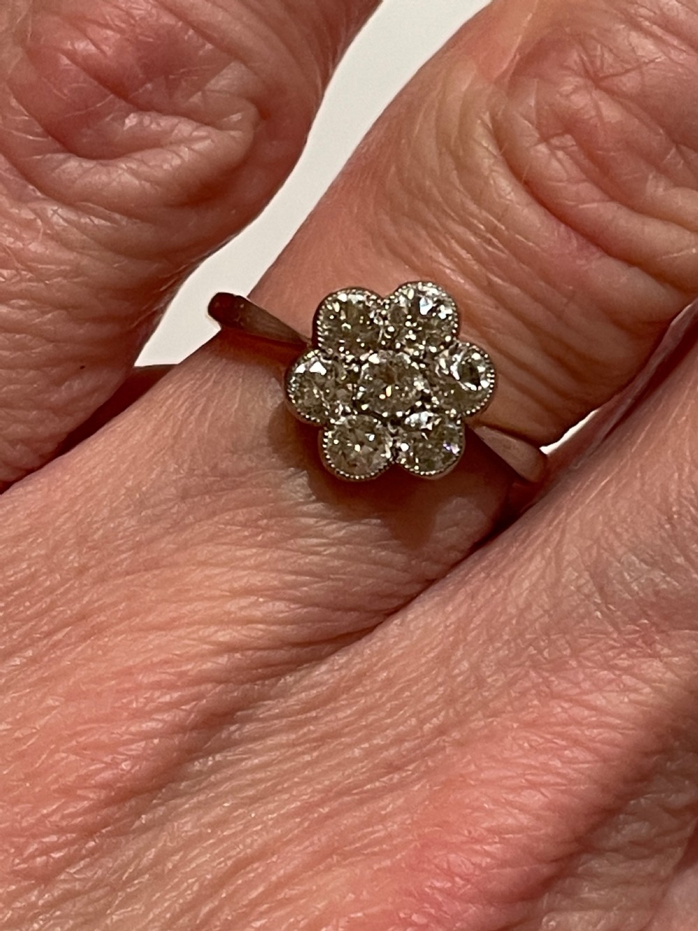 Early 20th Century Old Cut Diamond Platinum and 18ct Gold Ring