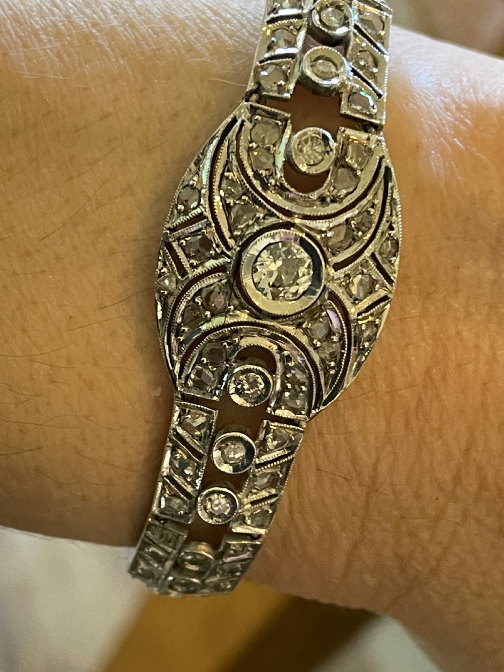 Art Deco Diamond Panel Bracelet View II