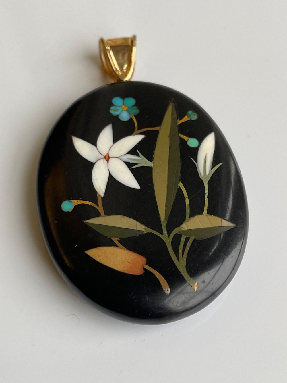 Antique Pietra Dura Pendant