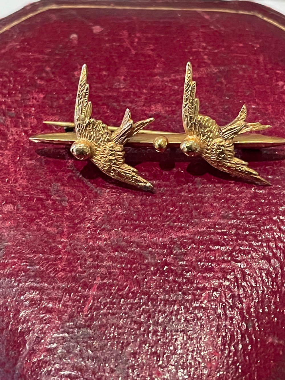 Edwardian 15ct Gold Swallow Brooch View III