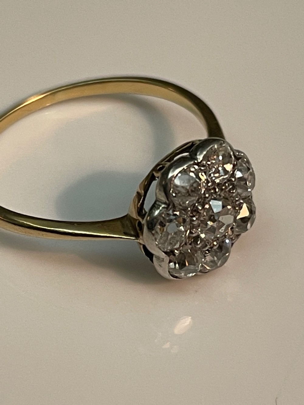 Antique Edwardian Diamond Flowerhead Ring View II