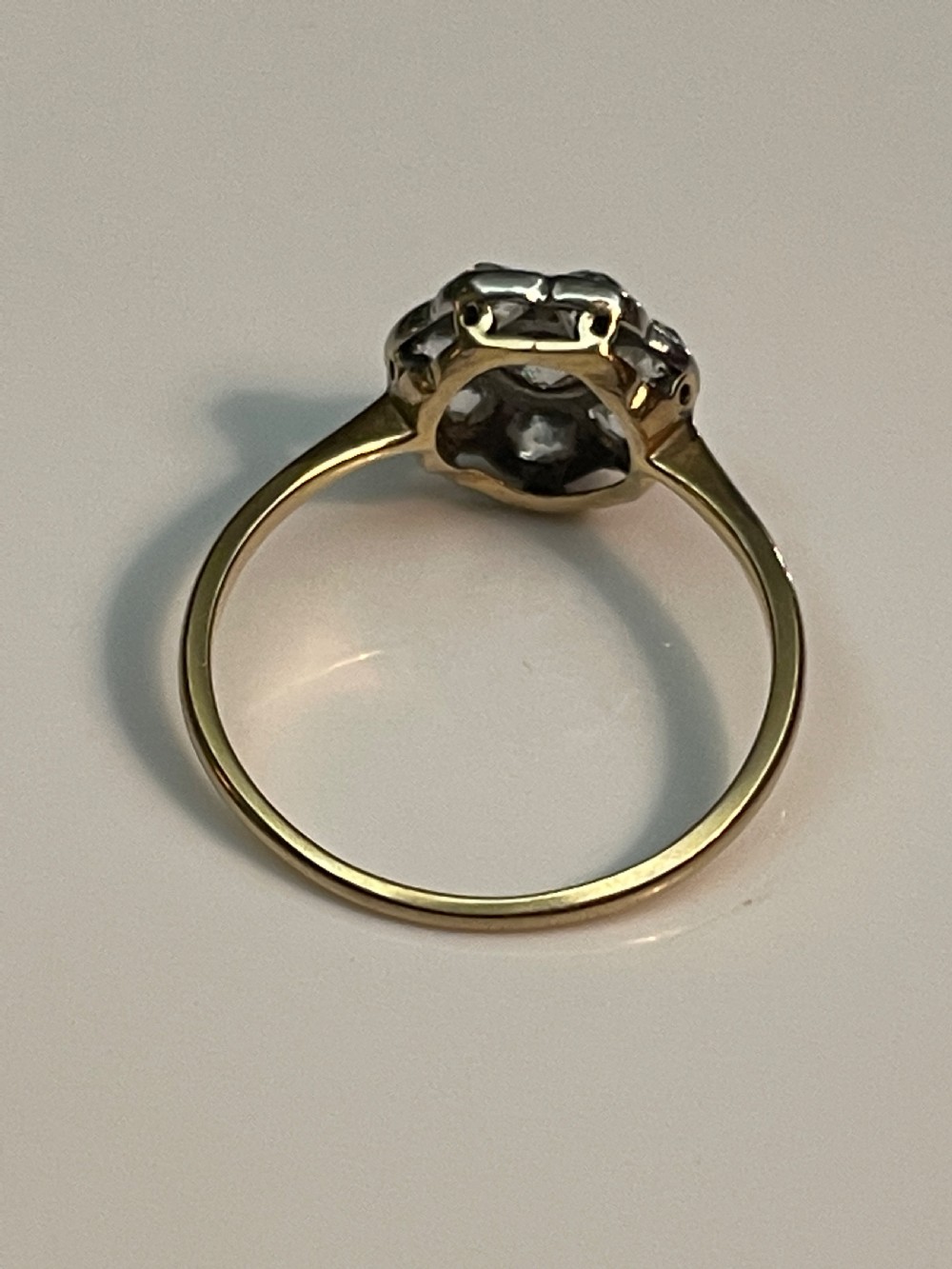 Antique Edwardian Diamond Flowerhead Ring View VII
