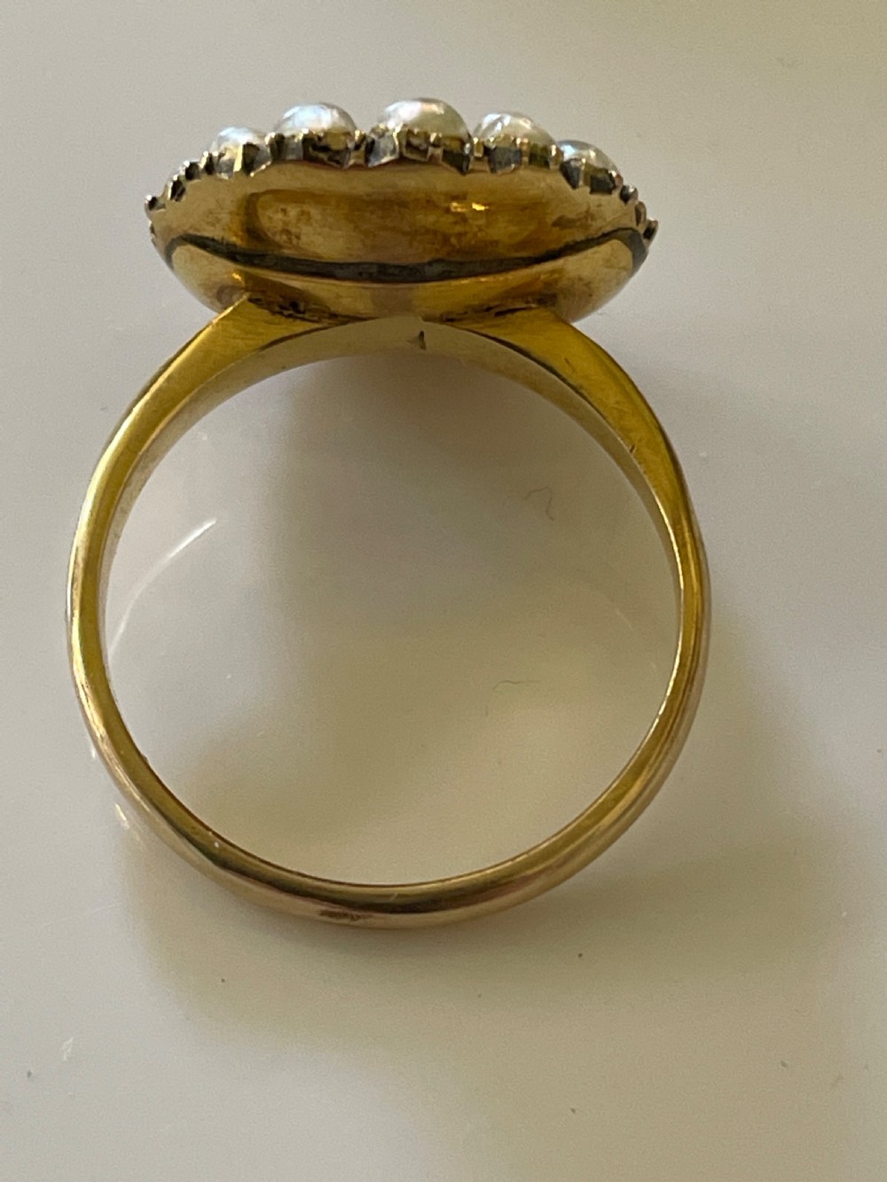 Pink Topaz and Pearl antique Ring View II