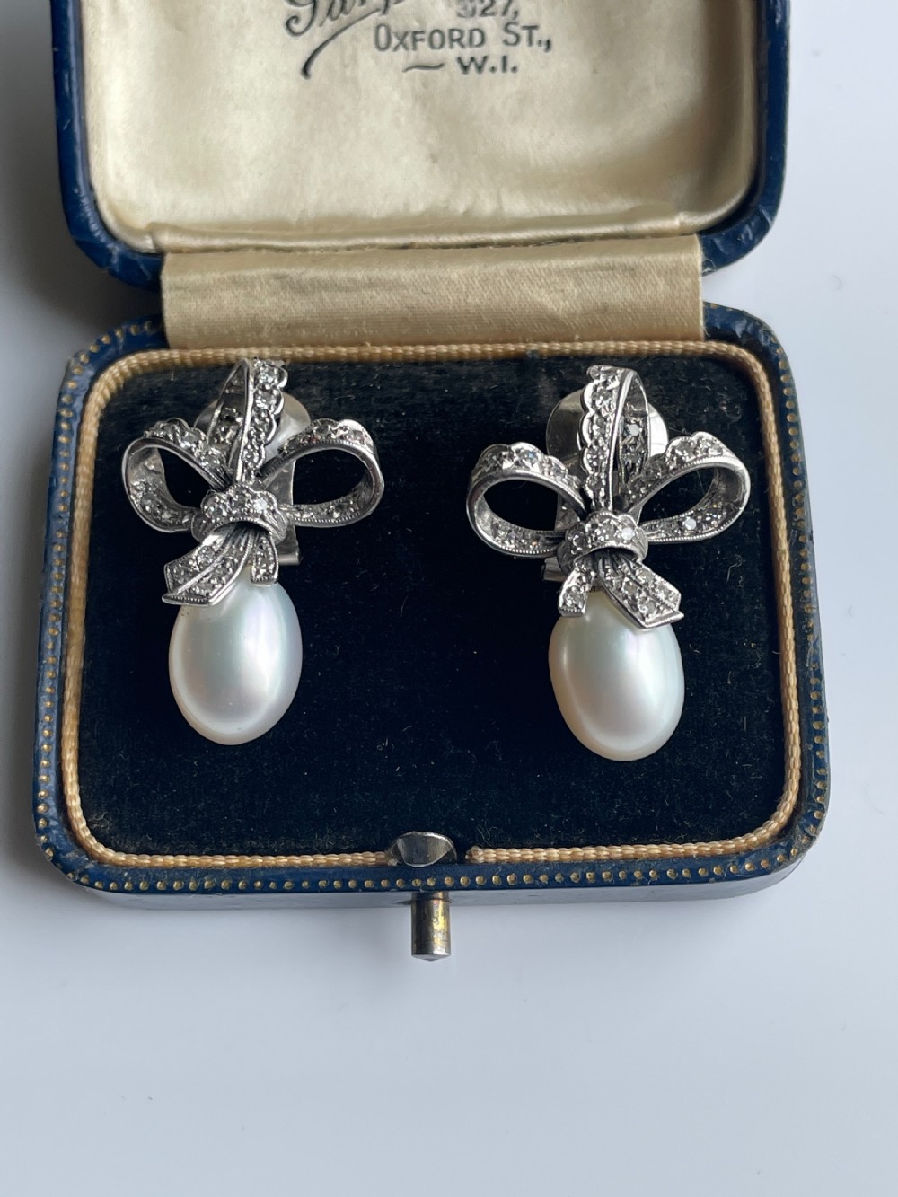 South Sea Cultured Pearl and Diamond Mid-Century Earrings