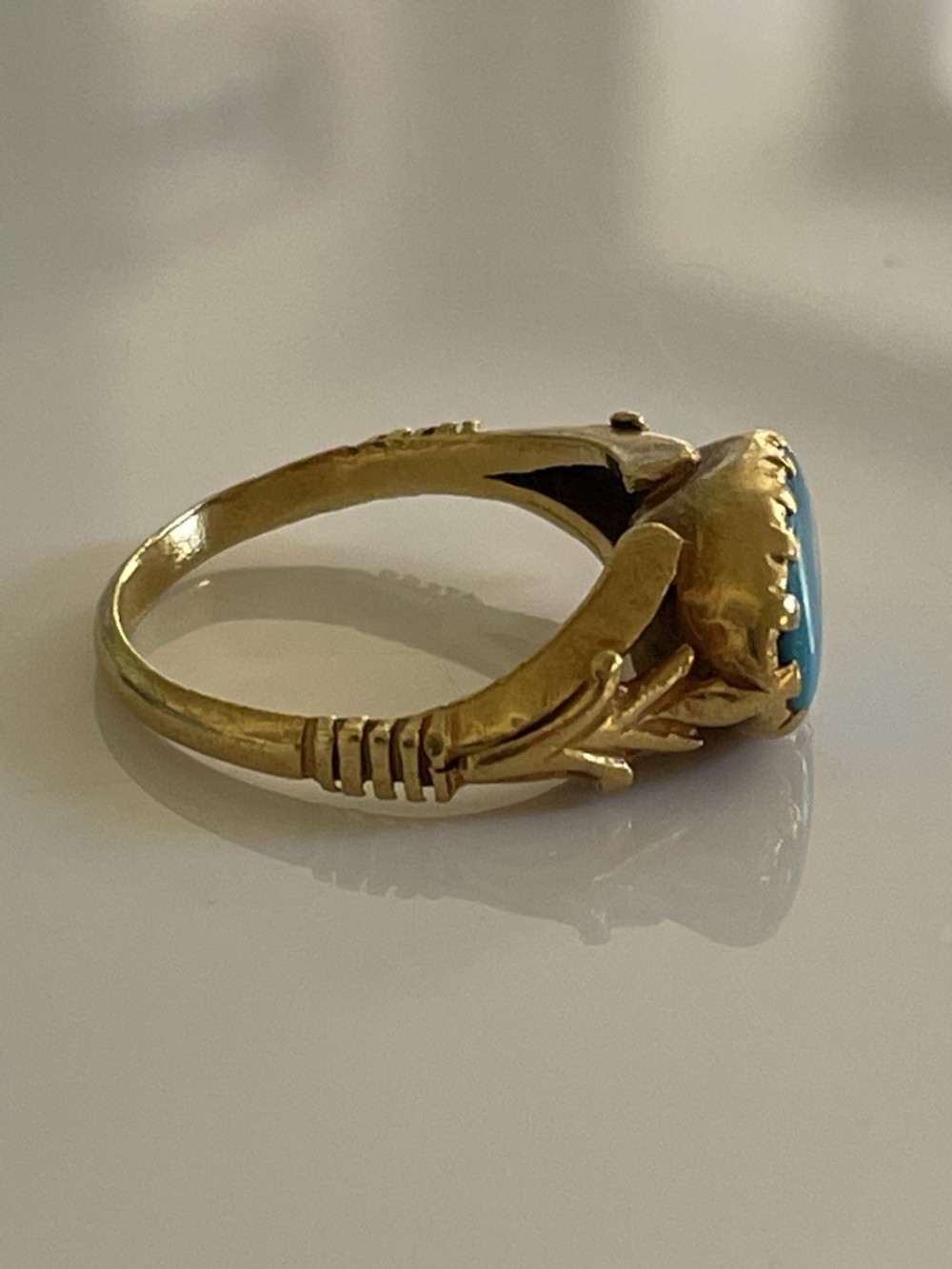 Victorian 18ct Gold Turquoise Cabochon Ring View VI