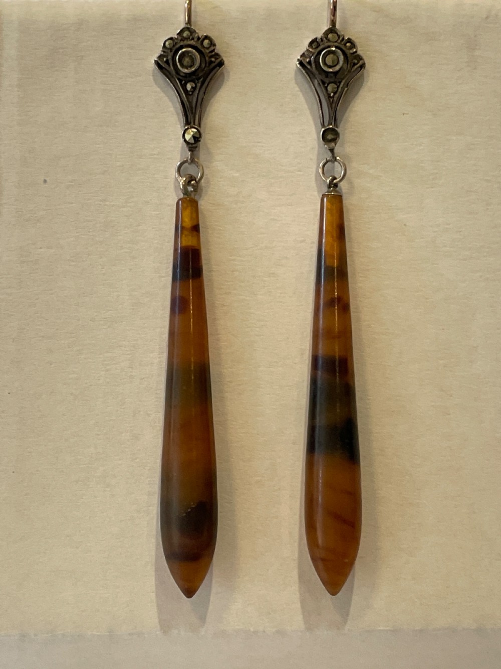 Antique Tortoiseshell Victorian Earrings View III