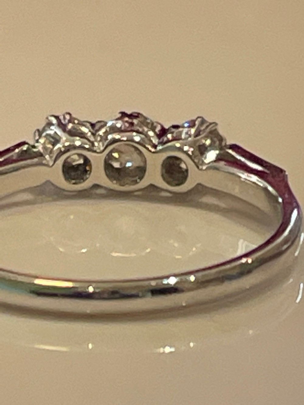 Platinum and Diamond Mid Century Trilogy Ring  View IV