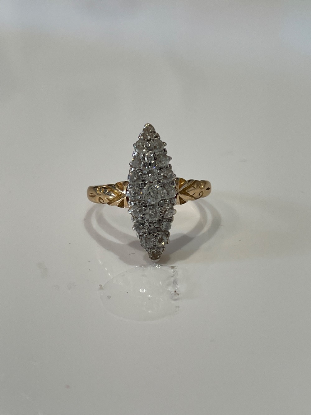 Victorian Old Cut Diamond Marquise Ring