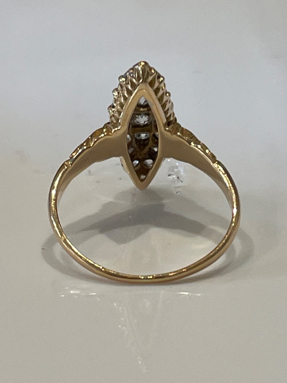 Victorian Old Cut Diamond Marquise Ring View IV