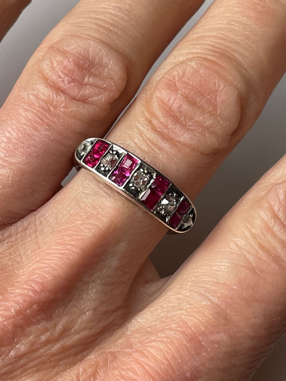 Ruby and Diamond Early 20th Century  Ring View III