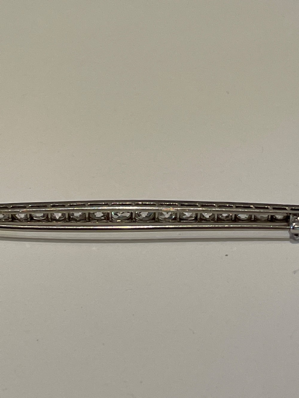 Edwardian Old Cut Diamond  18ct Line Brooch 1.75cts View V