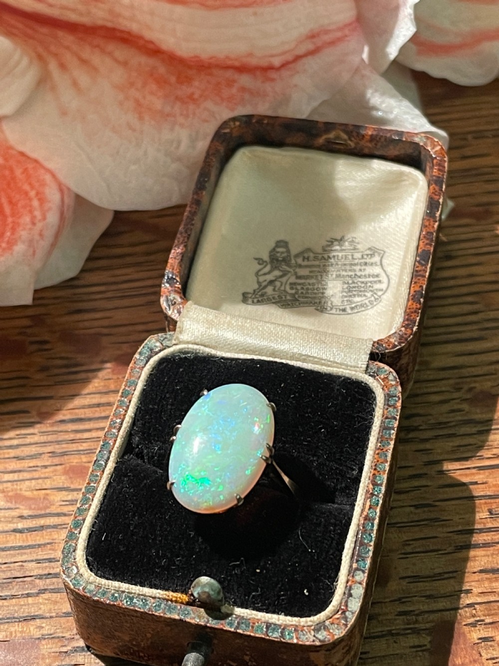 Edwardian 4.6ct Opal Solitaire Ring View III