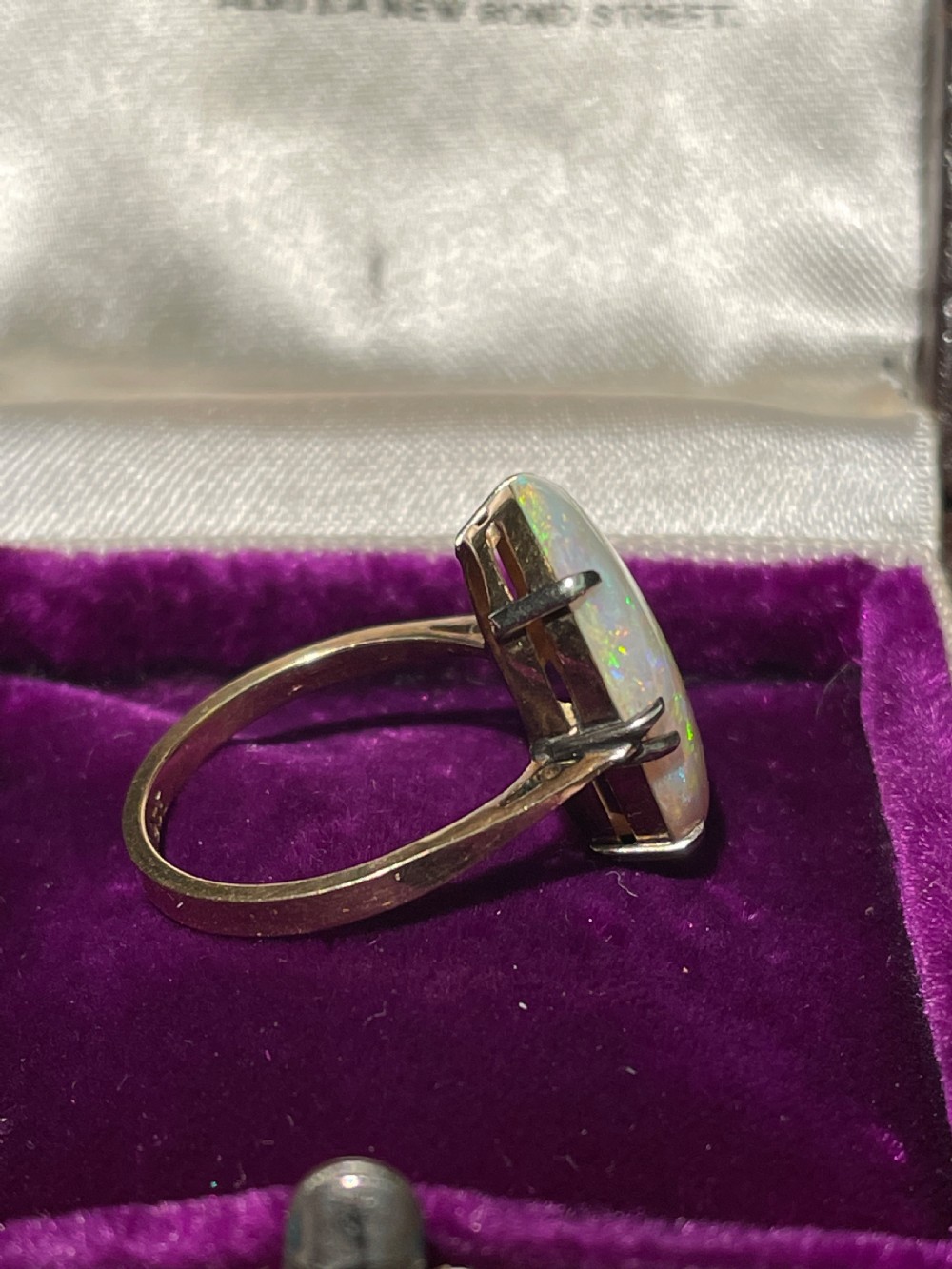 Edwardian 4.6ct Opal Solitaire Ring View VIII