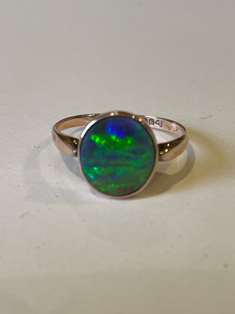 Black Opal Antique Gold Ring View II
