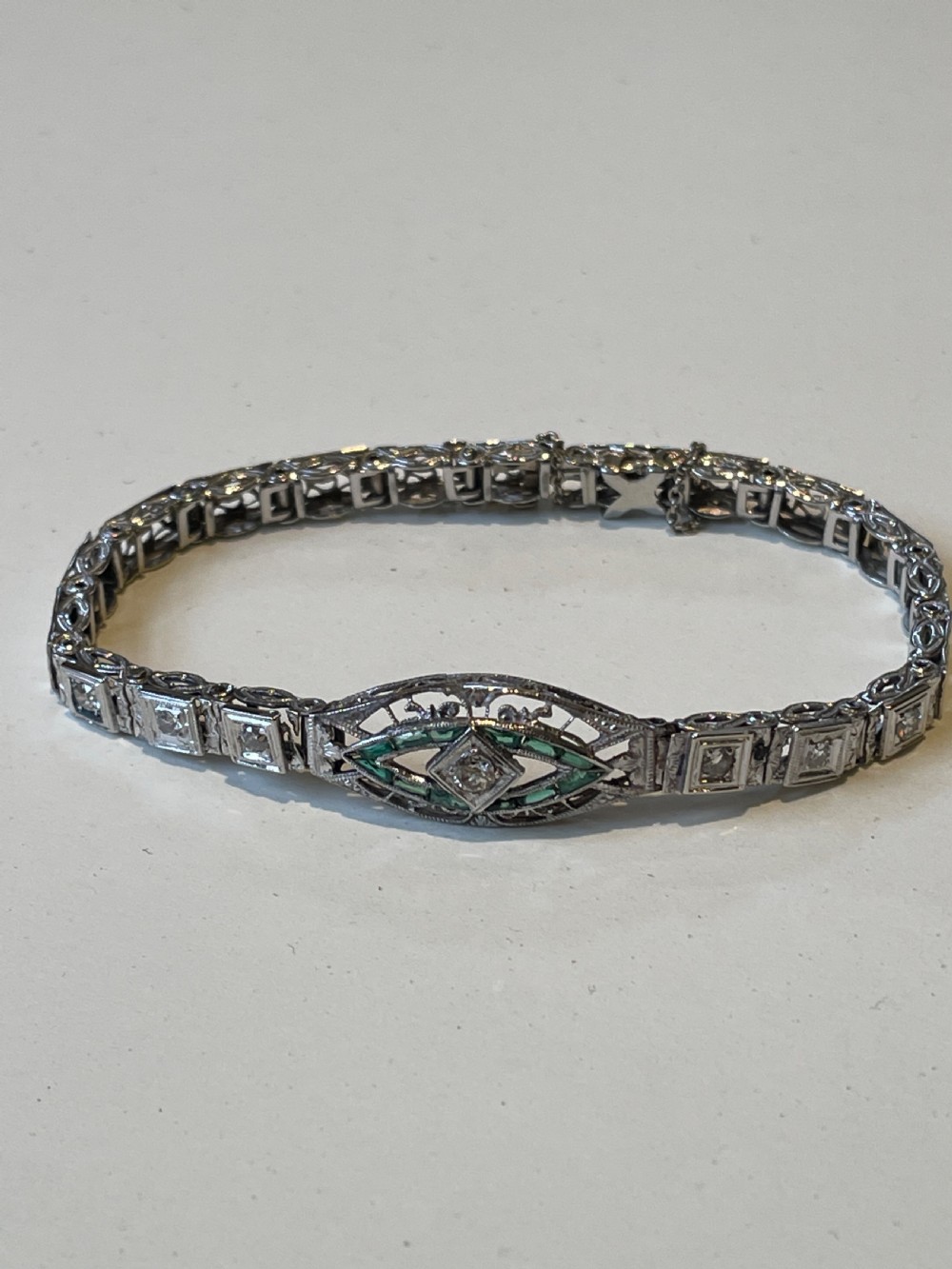 Early 20th Century Emerald and Diamond Bracelet