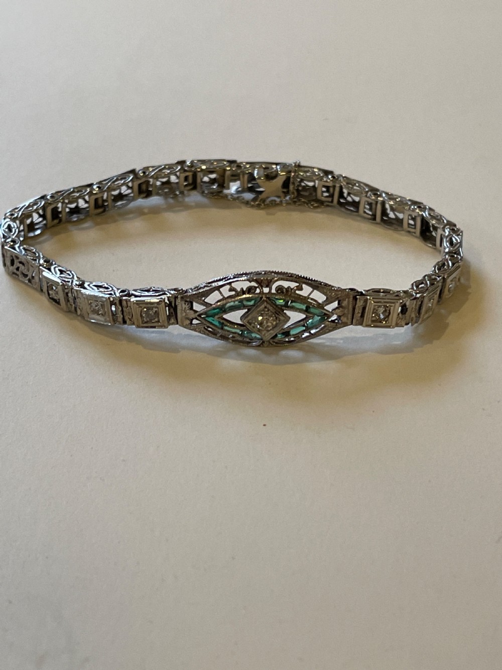 Early 20th Century Emerald and Diamond Bracelet View III