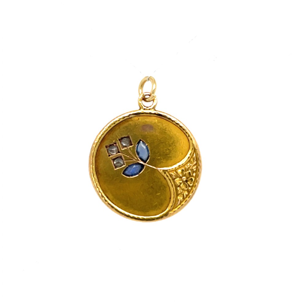 Edwardian Sapphire and Diamond 15ct Pendant