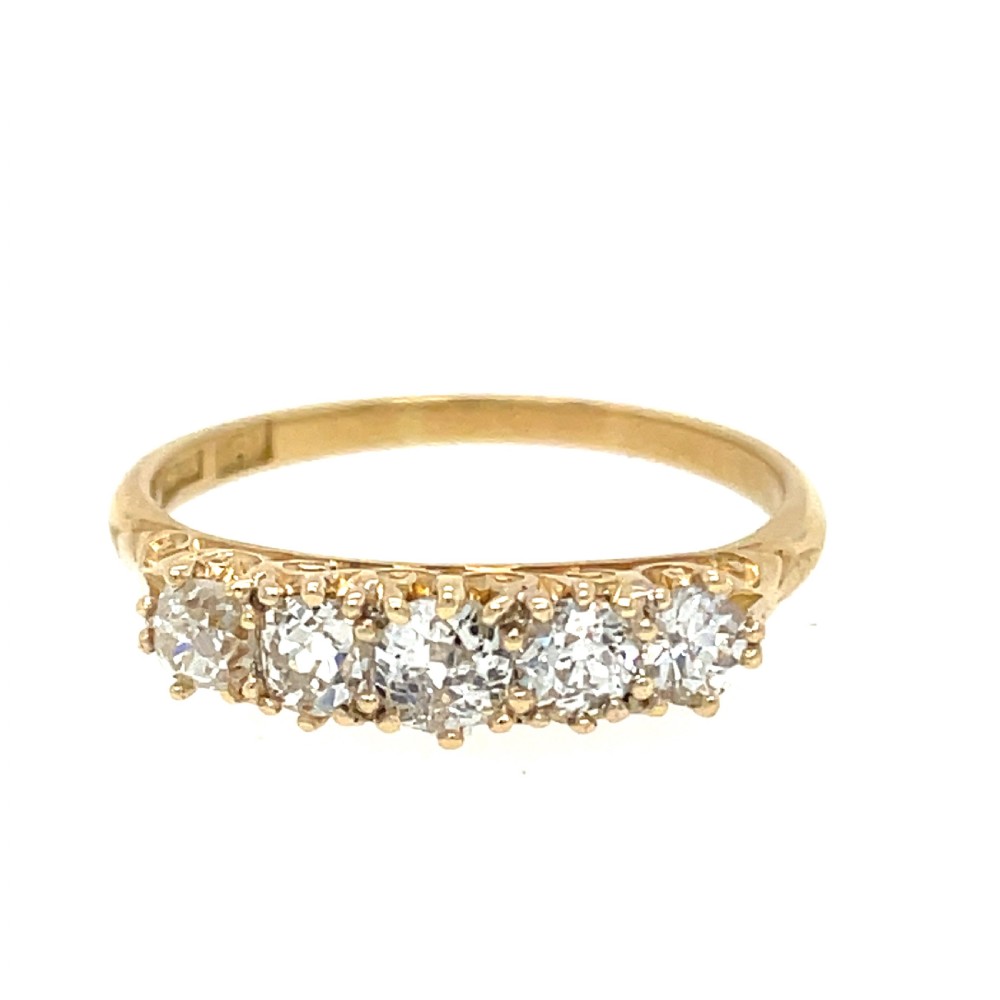 Antique Victorian Fivestone Diamond Ring