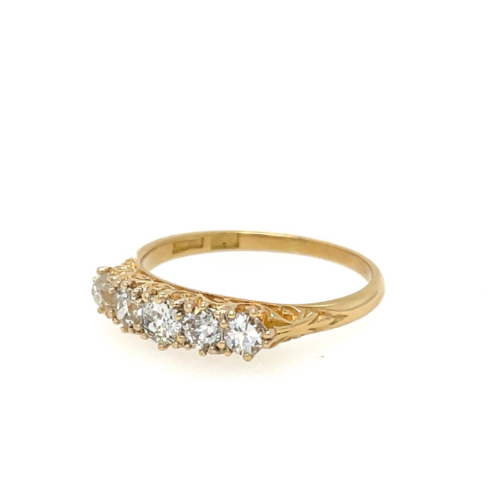 Antique Victorian Fivestone Diamond Ring View II
