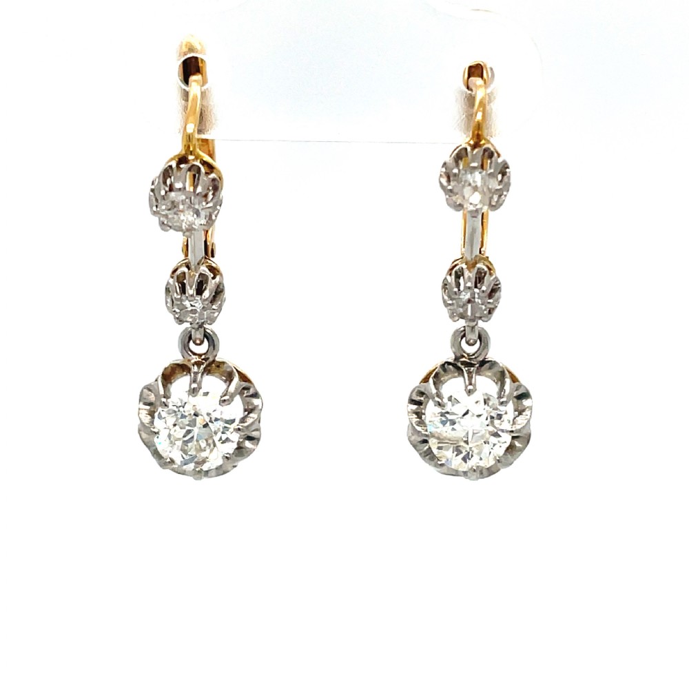 Antique Diamond Drop Earrings