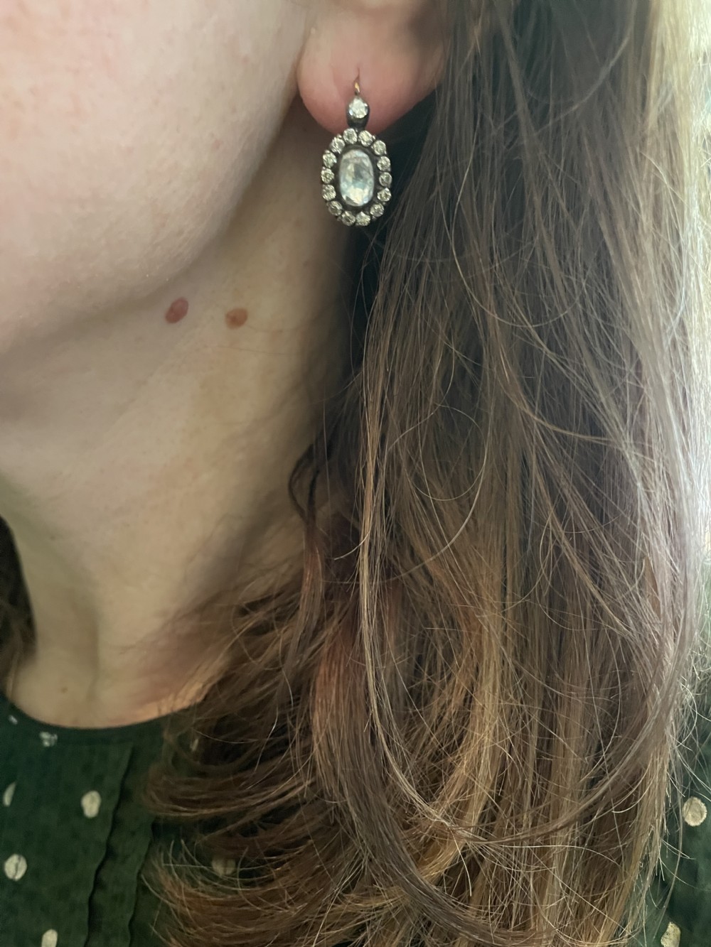 19th Century Diamond Earrings View IV