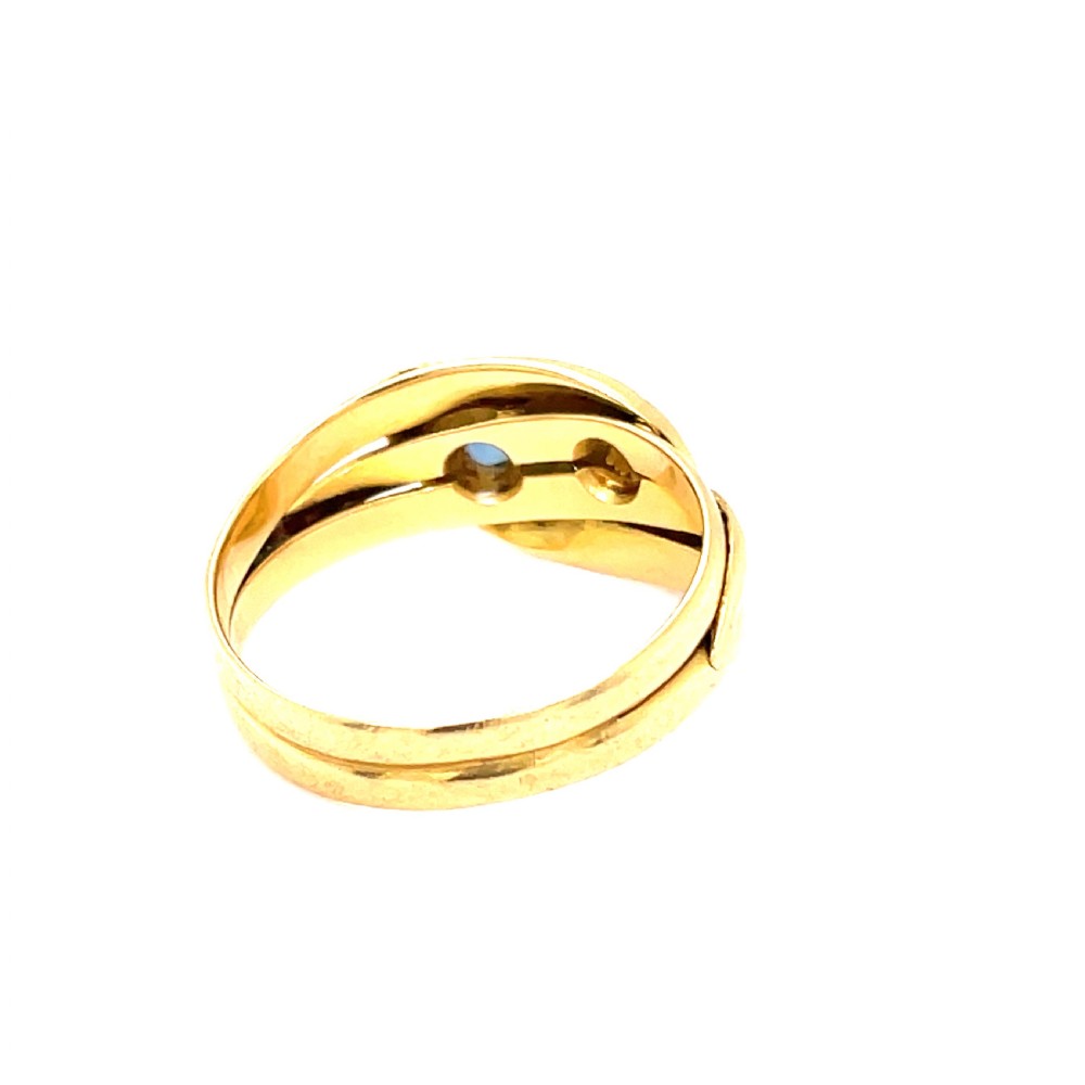 Victorian Sapphire and Diamond 18ct Gold Snake Ring View II