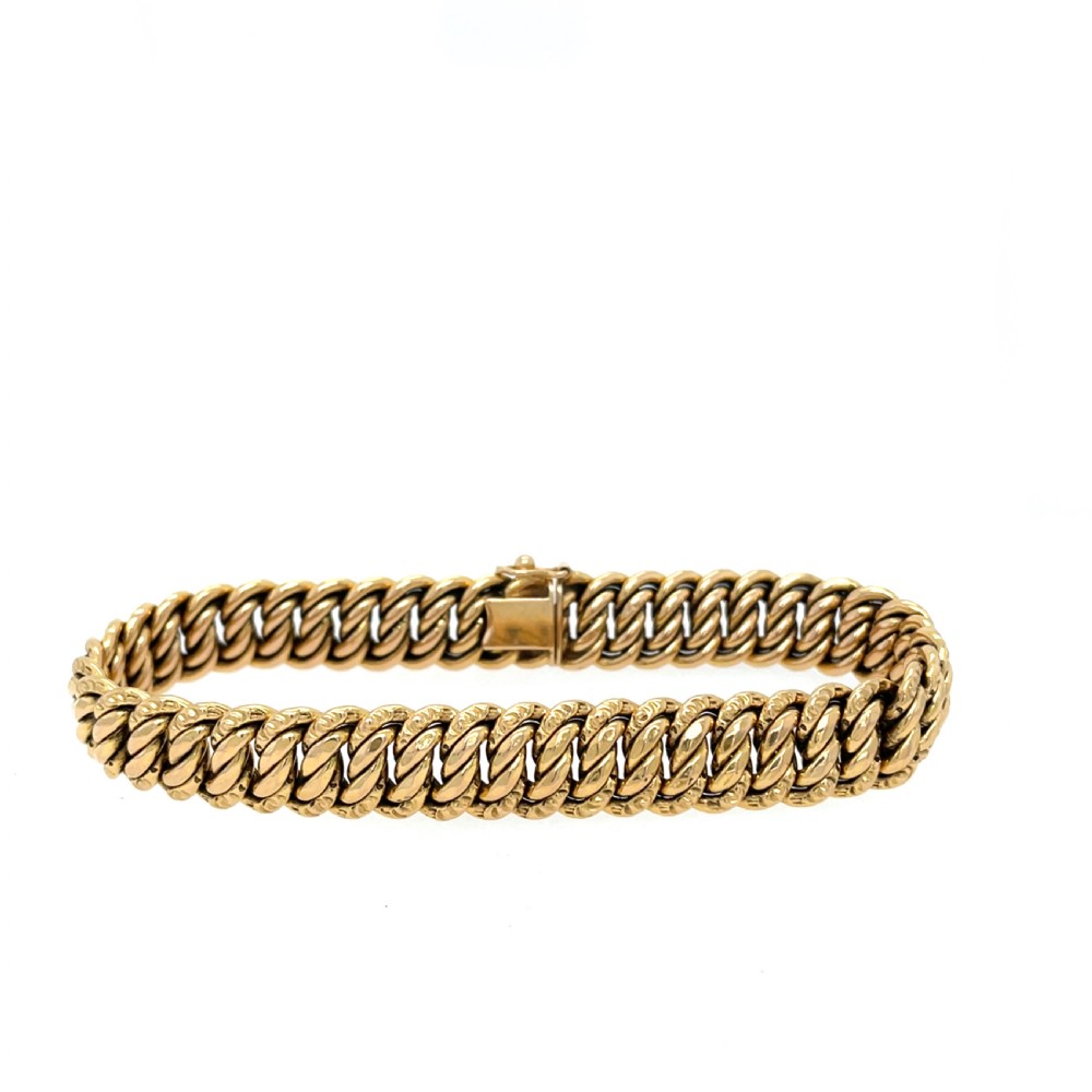 18ct Gold Edwardian French Curb Bracelet